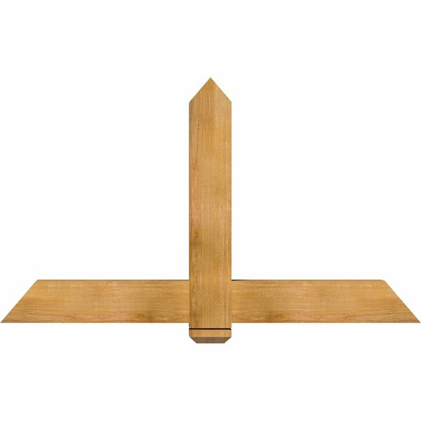 Ekena Millwork Eugene Rough Sawn Timber Gable Bracket, Western Red Cedar, 60"W x 35"H x 4"D x 6"F, 14/12 Pitch GBW060X35X0406EUG00RWR - main